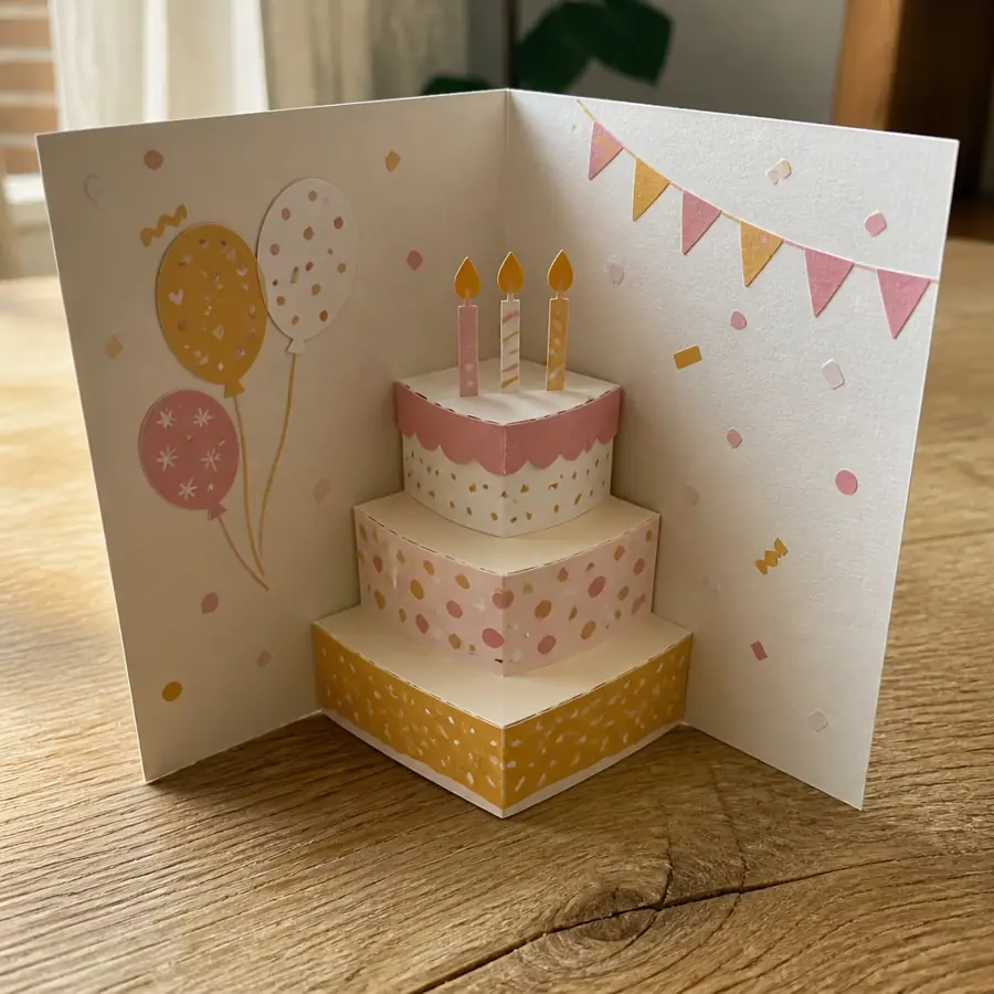 Pop-up birthday cake card