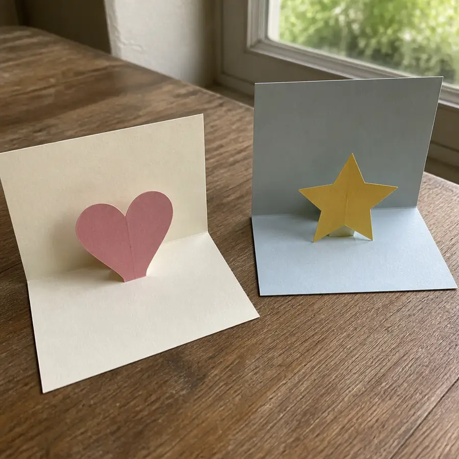 Simple one-piece pop-up cards