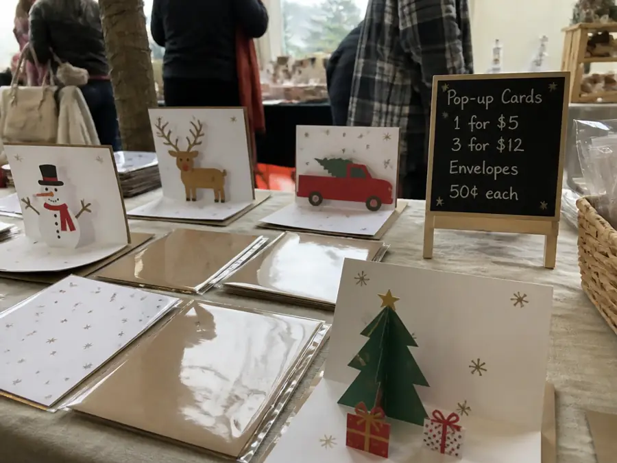 Craft fair stall with handmade cards