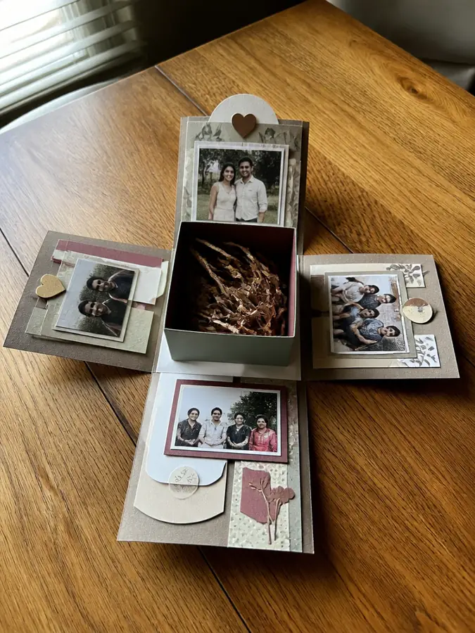 Explosion box full of family photos